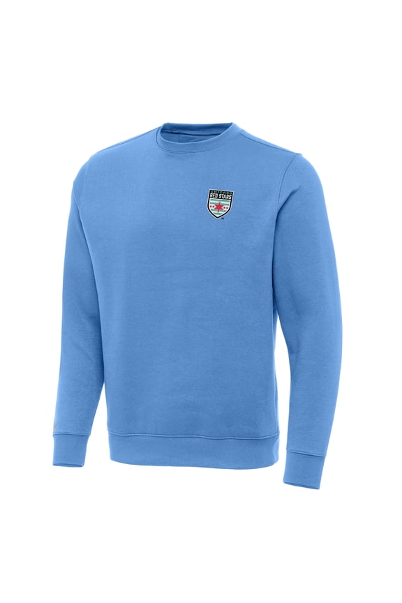 Men's Antigua Light Blue Chicago Red Stars Victory Crew Neck Pullover Sweatshirt