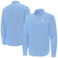 thumbnail image 1 of Men's Antigua Light Blue Kansas City Royals Porter Woven Long Sleeve Button-Down Shirt, 1 of 3