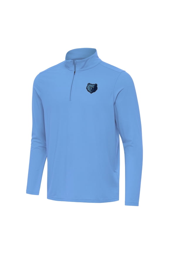 Men's Antigua Light Blue Memphis Grizzlies Intent Quarter-Zip Top