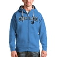 thumbnail image 1 of Men's Antigua Light Blue Memphis Grizzlies Victory Full-Zip Hoodie, 1 of 1