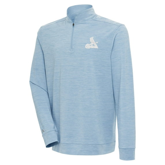 Men's Antigua Light Blue St. Louis Cardinals Bright Quarter-Zip Pullover Top