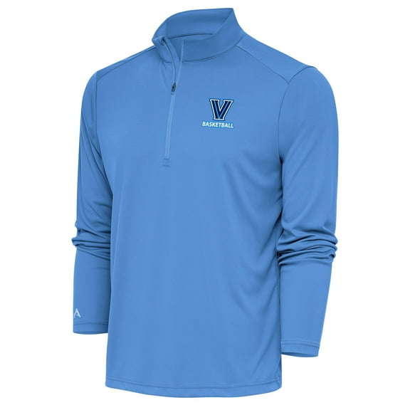 Men's Antigua Light Blue Villanova Wildcats Basketball Tribute Quarter-Zip Pullover Top