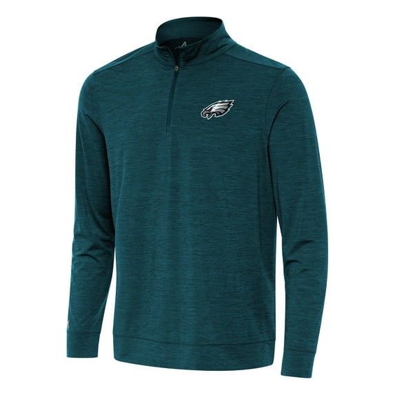 Men's Antigua Midnight Green Philadelphia Eagles Bright Quarter-Zip Top