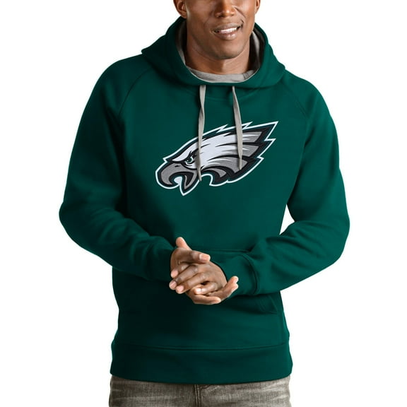 Men's Antigua Midnight Green Philadelphia Eagles Victory Pullover Hoodie