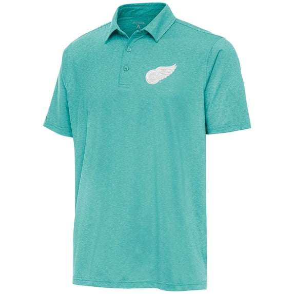 Men's Antigua Mint Detroit Red Wings White Logo Par 3 Polo