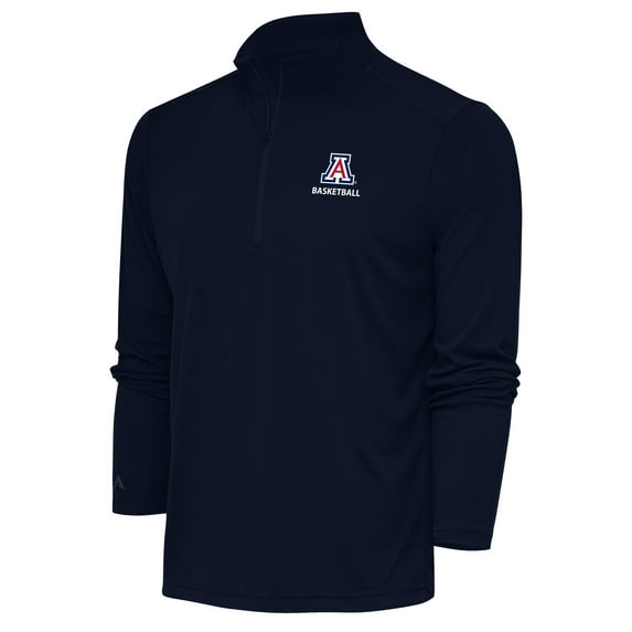 Men's Antigua Navy Arizona Wildcats Basketball Tribute Quarter-Zip Pullover Top