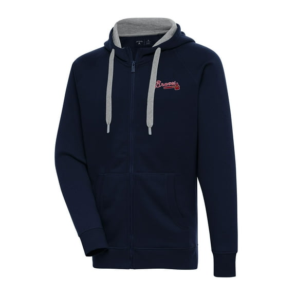 Men's Antigua Navy Atlanta Braves Big & Tall Victory Full-Zip Hoodie Jacket