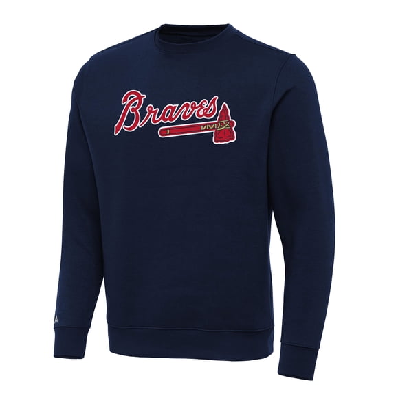 Men's Antigua Navy Atlanta Braves Big & Tall Victory Pullover Sweatshirt