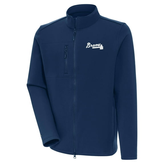 Men's Antigua Navy Atlanta Braves Objection Full-Zip Jacket