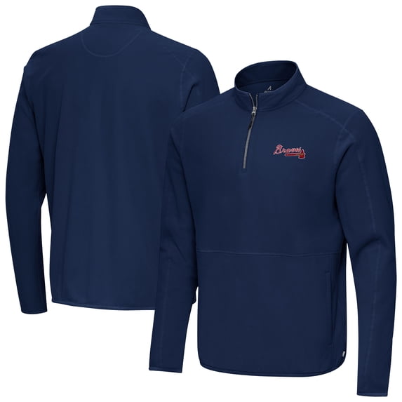 Men's Antigua Navy Atlanta Braves Step Up Quarter-Zip Pullover