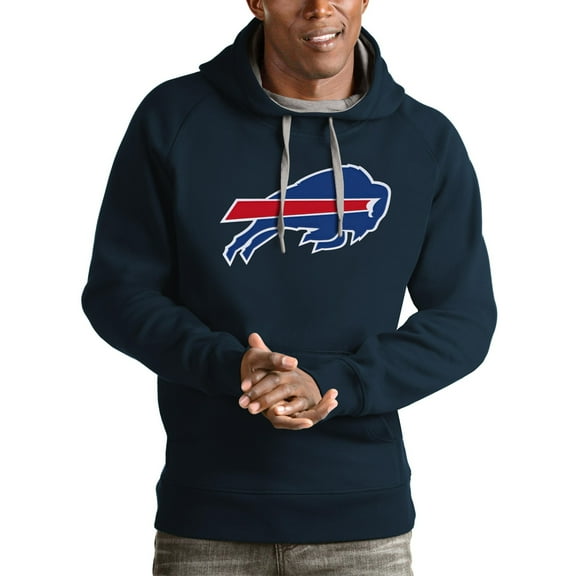 Men's Antigua Navy Buffalo Bills Victory Pullover Hoodie