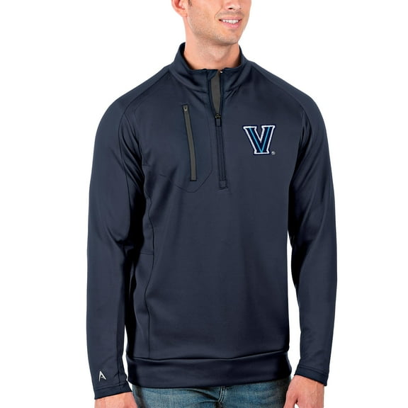 Men's Antigua Navy/Charcoal Villanova Wildcats Generation Half-Zip Pullover Jacket