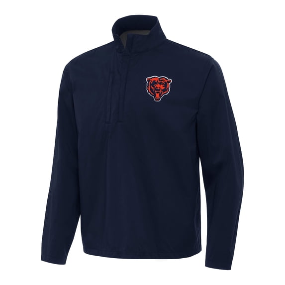 Men's Antigua Navy Chicago Bears Brisk Quarter-Zip Pullover Jacket