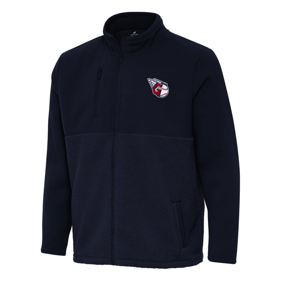 Men's Antigua Navy Cleveland Guardians Daily Fused Full-Zip Jacket