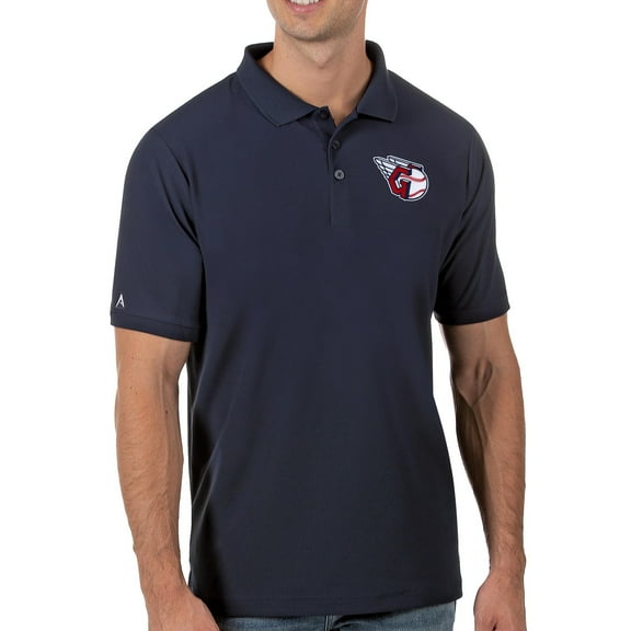 Men's Antigua Navy Cleveland Guardians Legacy Pique Polo