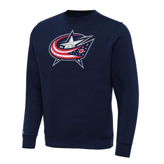 Men's Antigua Navy Columbus Blue Jackets Big & Tall Victory Crewneck Pullover Sweatshirt
