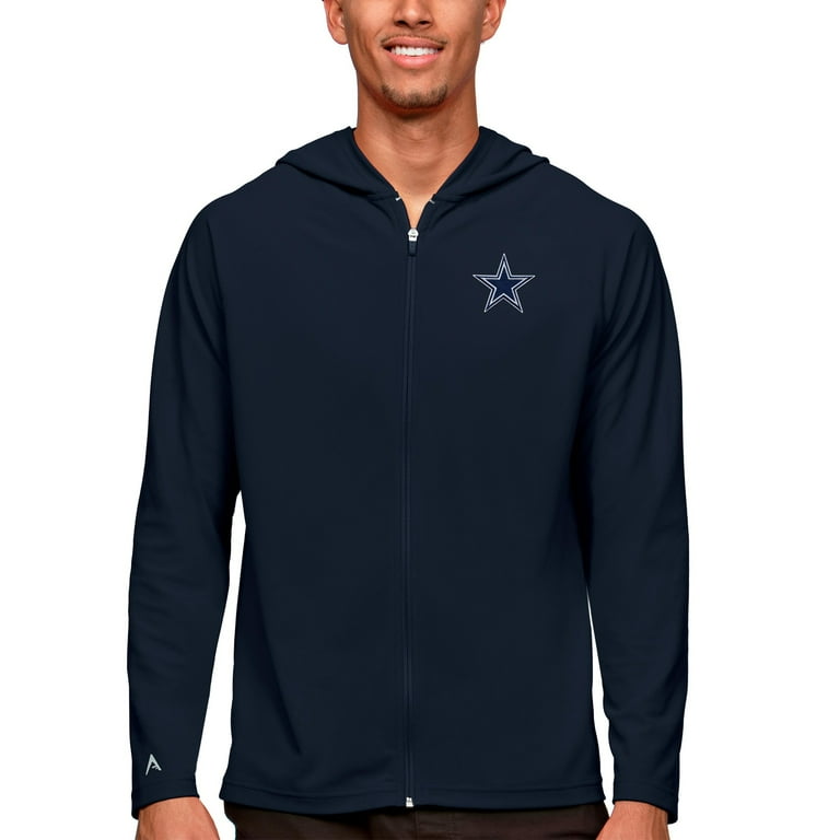 Men's Antigua Navy Dallas Cowboys Logo Legacy Full-Zip Hoodie