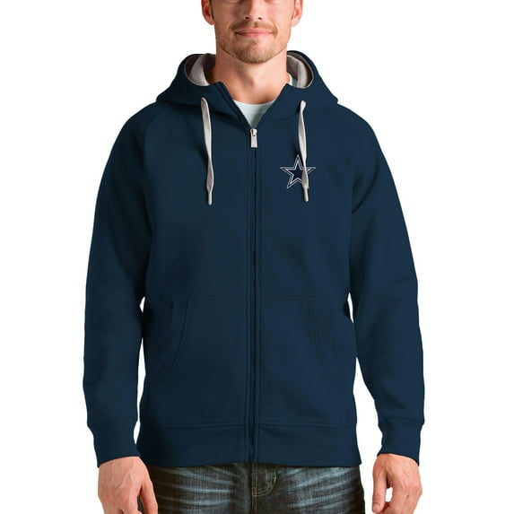 Men's Antigua Navy Dallas Cowboys Victory Full-Zip Hoodie