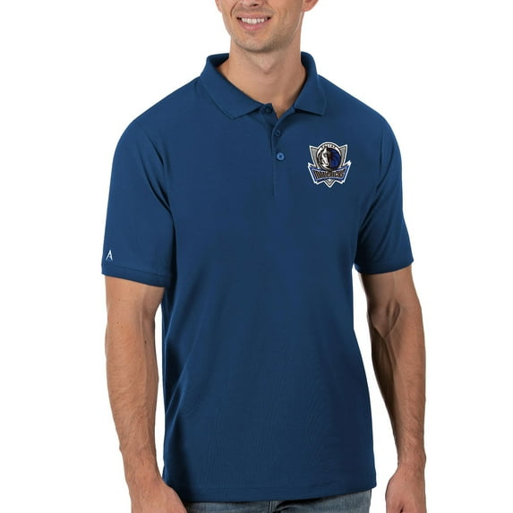 Men's Antigua Navy Dallas Mavericks Legacy Pique Polo