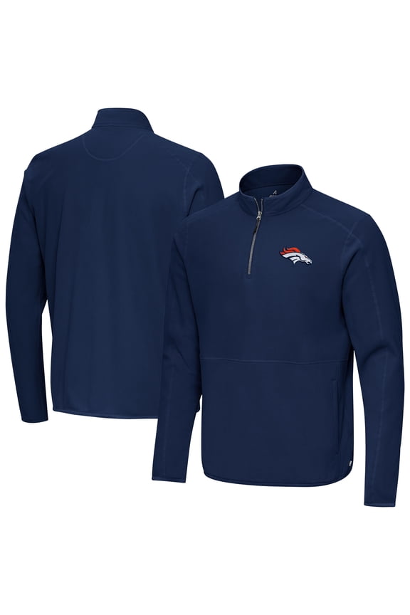 Men's Antigua Navy Denver Broncos Step Up Quarter-Zip Pullover