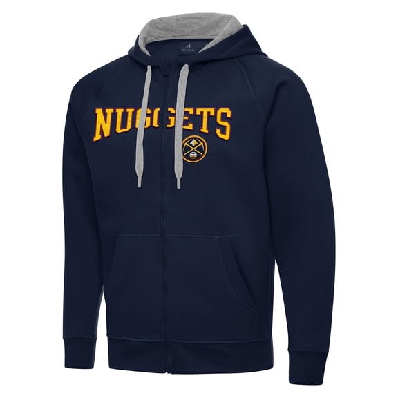 Men's Antigua Navy Denver Nuggets Big & Tall Victory Full-Zip Hoodie Jacket