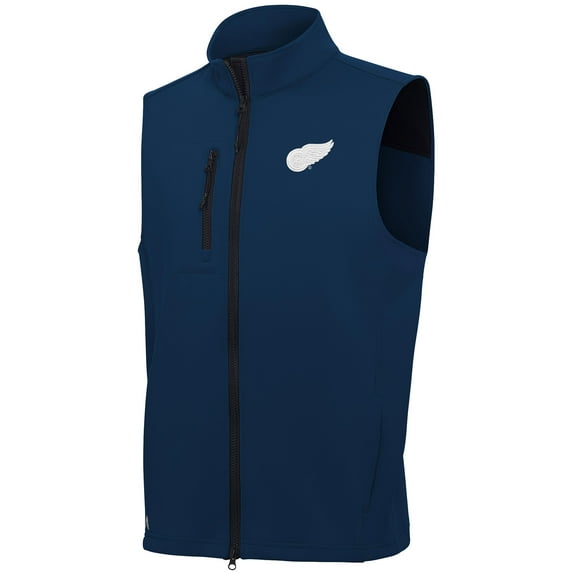 Men's Antigua Navy Detroit Red Wings White Logo Demand Full-Zip Vest