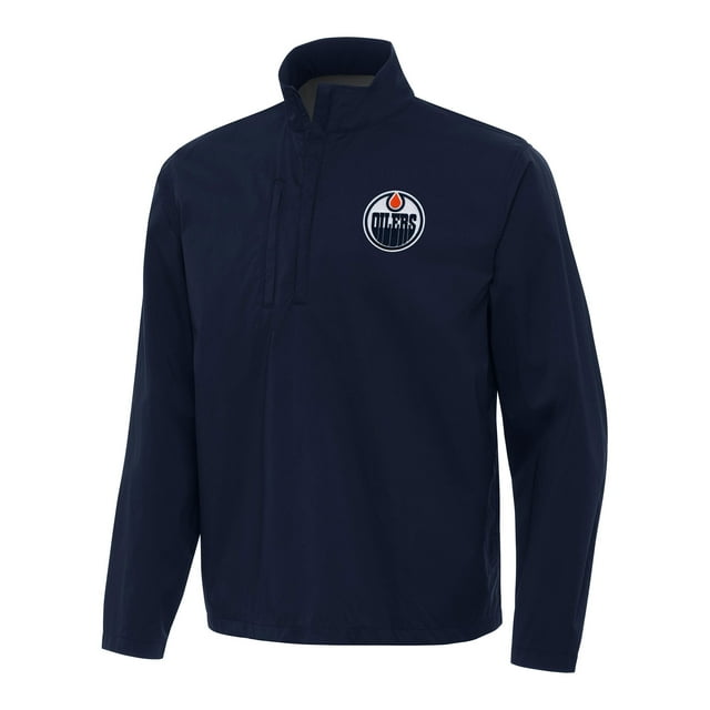 Men's Antigua Navy Edmonton Oilers Brisk QuarterZip Windbreaker