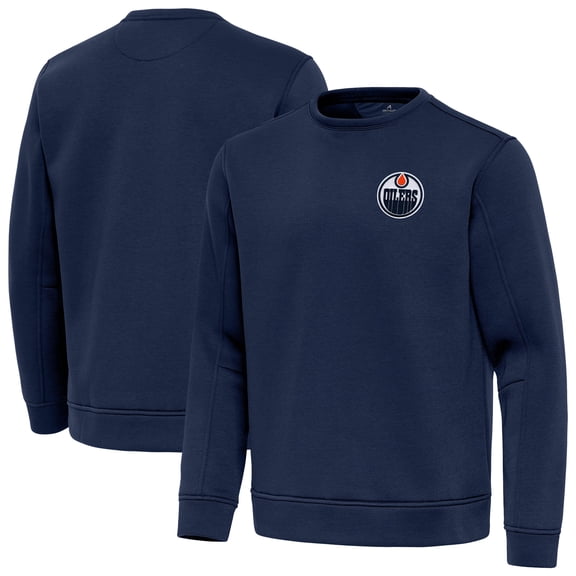 Men's Antigua Navy Edmonton Oilers Relevant Lightweight Pullover Sweatshirt