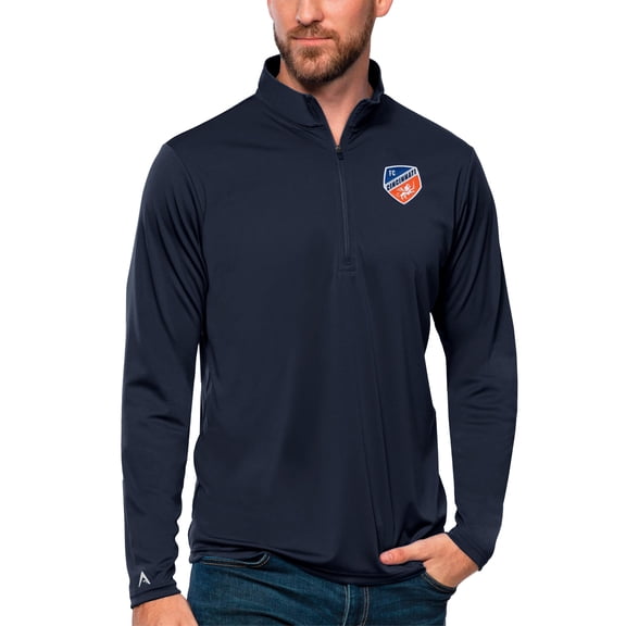 Men's Antigua Navy FC Cincinnati Tribute Quarter-Zip Pullover Top