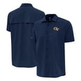 thumbnail image 1 of Men's Antigua Navy Georgia Tech Yellow Jackets Activate Woven Short Sleeve Button-Up Shirt, 1 of 3