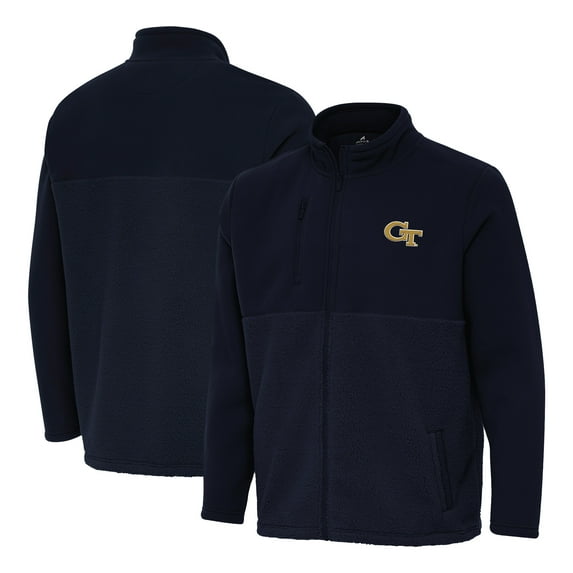Men's Antigua Navy Georgia Tech Yellow Jackets Daily Fused Full-Zip Jacket