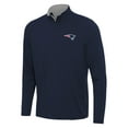 thumbnail image 1 of Men's Antigua Navy/Gray New England Patriots Content Quarter-Zip Pullover Top, 1 of 1