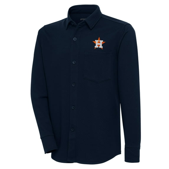 Men's Antigua Navy Houston Astros Steamer Button-Up Shacket