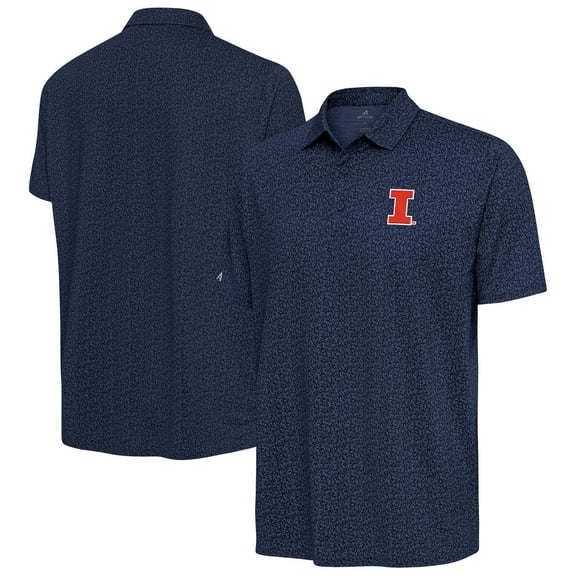 Men's Antigua Navy Illinois Fighting Illini Blooming Polo
