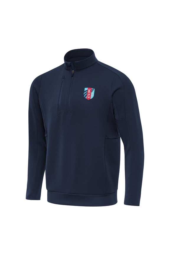 Men's Antigua Navy Kansas City Current Generation Quarter-Zip Pullover Jacket