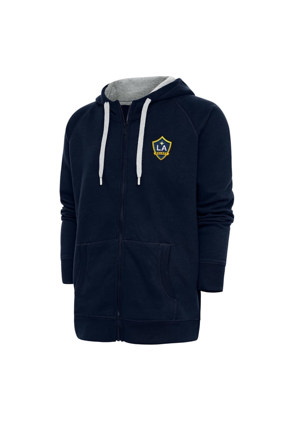 Men's Antigua Navy LA Galaxy Logo Victory Full-Zip Hoodie
