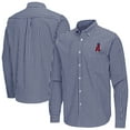 thumbnail image 1 of Men's Antigua Navy Los Angeles Angels Ellis Woven Tri-Blend Button-Down Shirt, 1 of 3