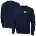 thumbnail image 1 of Men's Antigua Navy Michigan Wolverines Big & Tall Victory Crew Neck Pullover Sweatshirt, 1 of 3