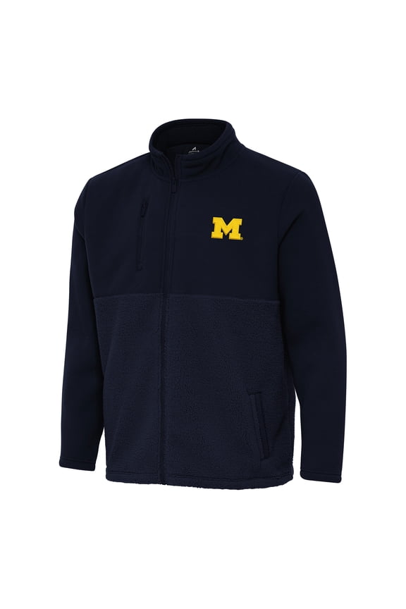 Men's Antigua Navy Michigan Wolverines Daily Fused Full-Zip Jacket