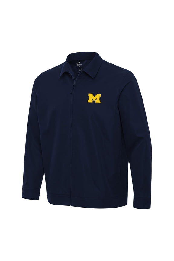 Men's Antigua Navy Michigan Wolverines Pivot Full-Zip Jacket