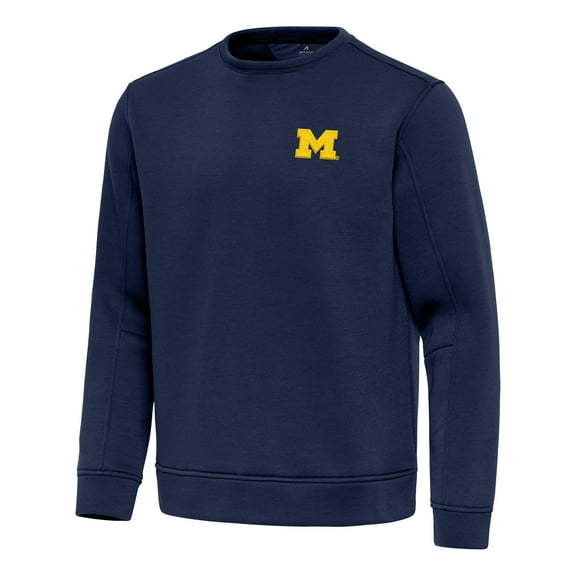 Men's Antigua Navy Michigan Wolverines Relevant Lightweight Pullover Sweatshirt
