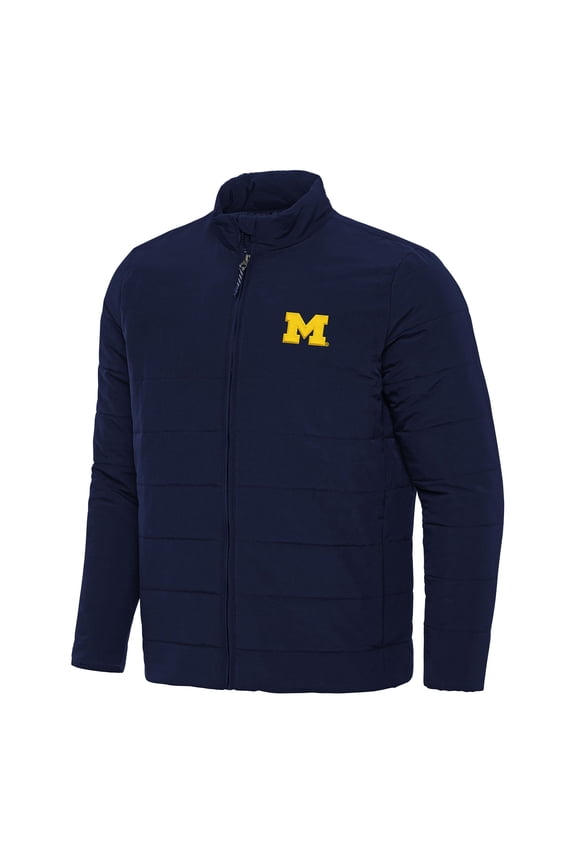 Men's Antigua Navy Michigan Wolverines Swelter Full-Zip Puffer Jacket