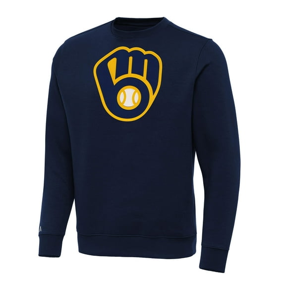 Men's Antigua Navy Milwaukee Brewers Big & Tall Victory Pullover Sweatshirt