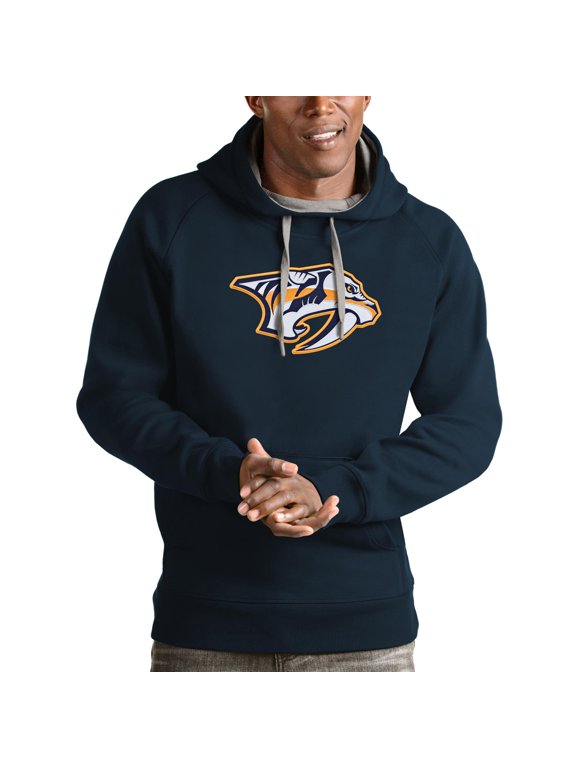 Men's Antigua Navy Nashville Predators Logo Victory Pullover Hoodie