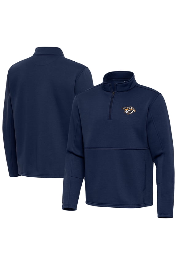 Men's Antigua Navy Nashville Predators Twist Quarter-Zip Pullover Jacket