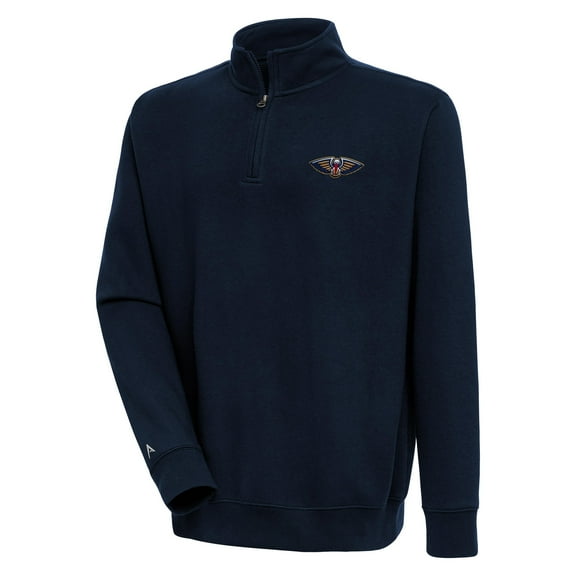 Men's Antigua Navy New Orleans Pelicans Victory Quarter-Zip Pullover Top