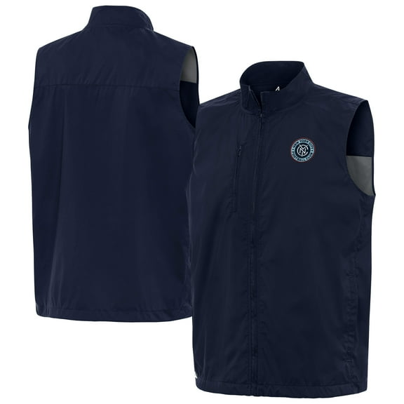 Men's Antigua Navy New York City FC Brisk Full-Zip Vest