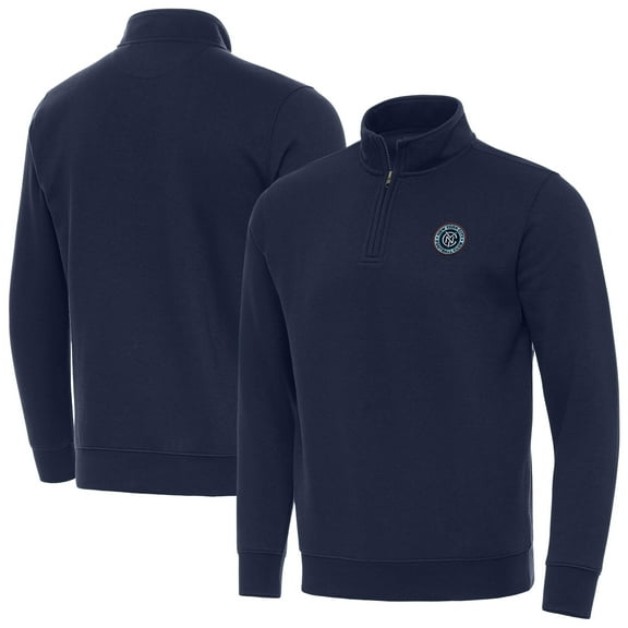 Men's Antigua Navy New York City FC Victory Quarter-Zip Mock Sweatshirt