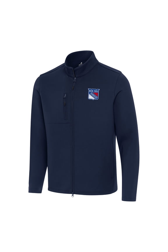 Men's Antigua Navy New York Rangers Objection Double Peached Full-Zip Jacket