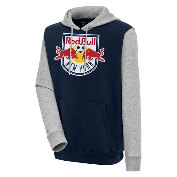 Men's Antigua Navy New York Red Bulls Victory Color Block Pullover Hoodie